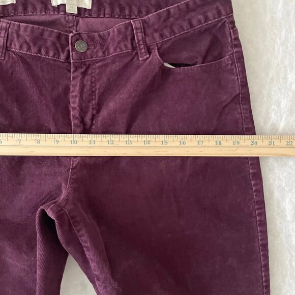 Talbots Women Purple Burgundy Corduroy Straight Signature Ankle Pants 14 - Picture 6 of 9